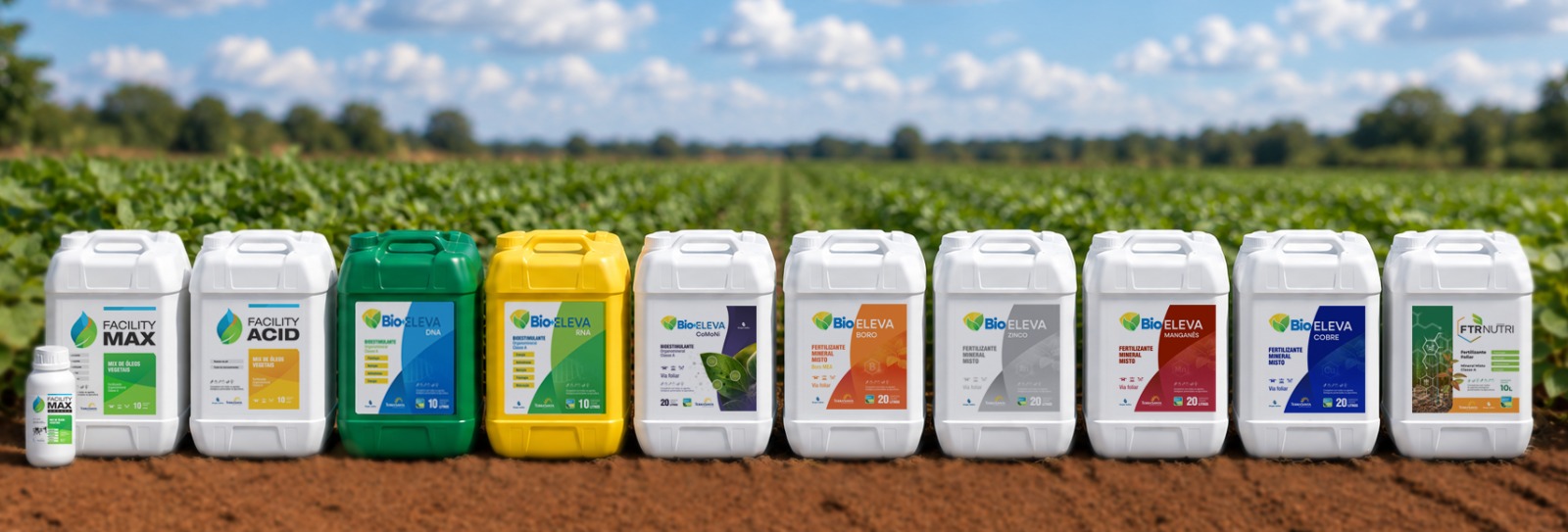 Linha de produtos TerraSanta em uma lavoura
